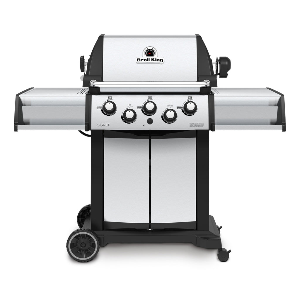 Broil King SIG-390 Signet 390 3-Burner Grill on 2-Wheel Cart with Side Burner, 25.5-Inches
