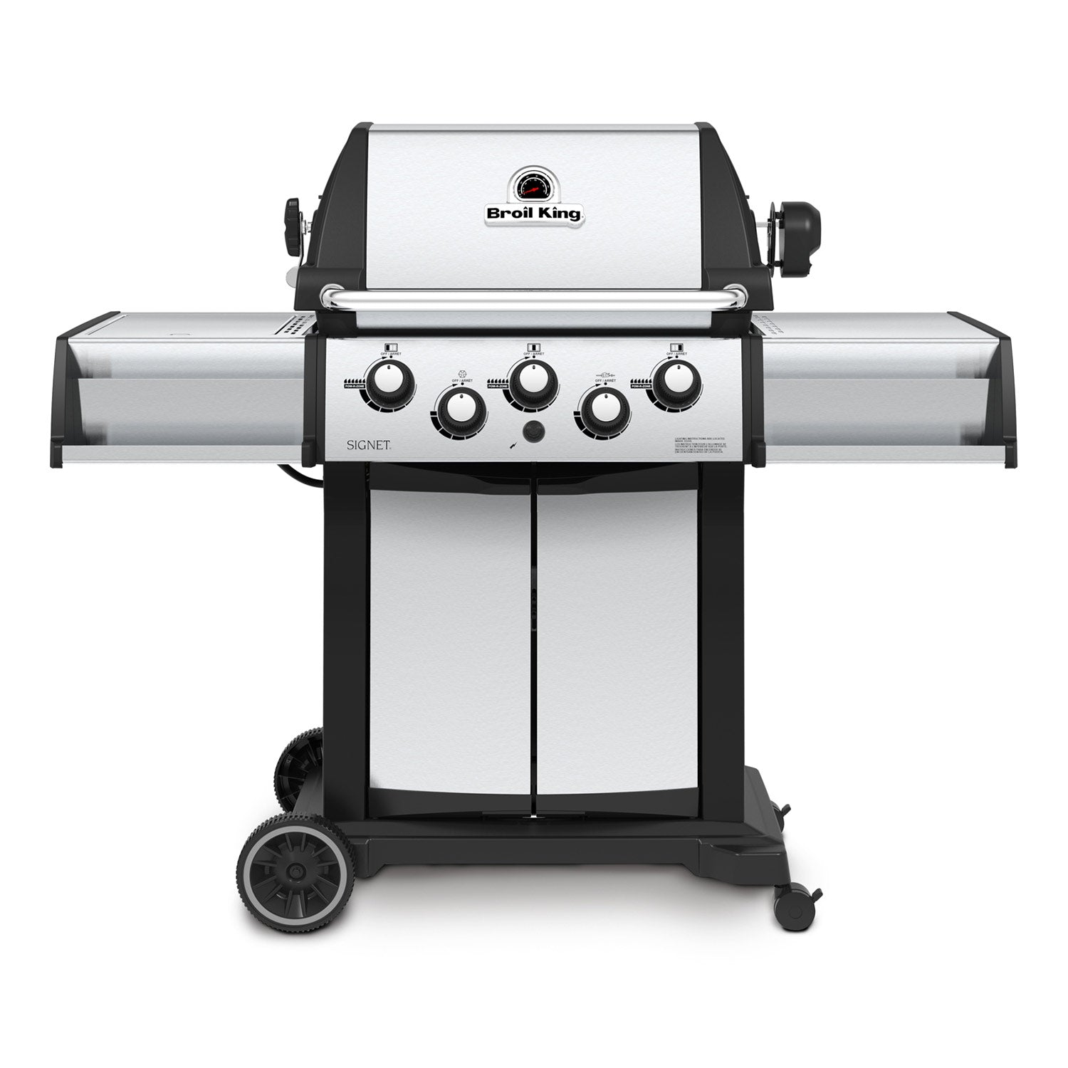 Broil King SIG-390 Signet 390 3-Burner Grill on 2-Wheel Cart with Side Burner, 25.5-Inches