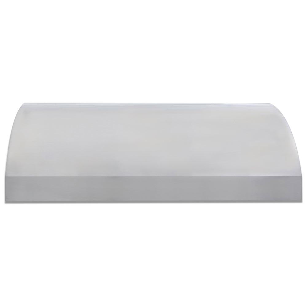 48-inch outdoor vent hood with smooth rectangular stainless face, light gray