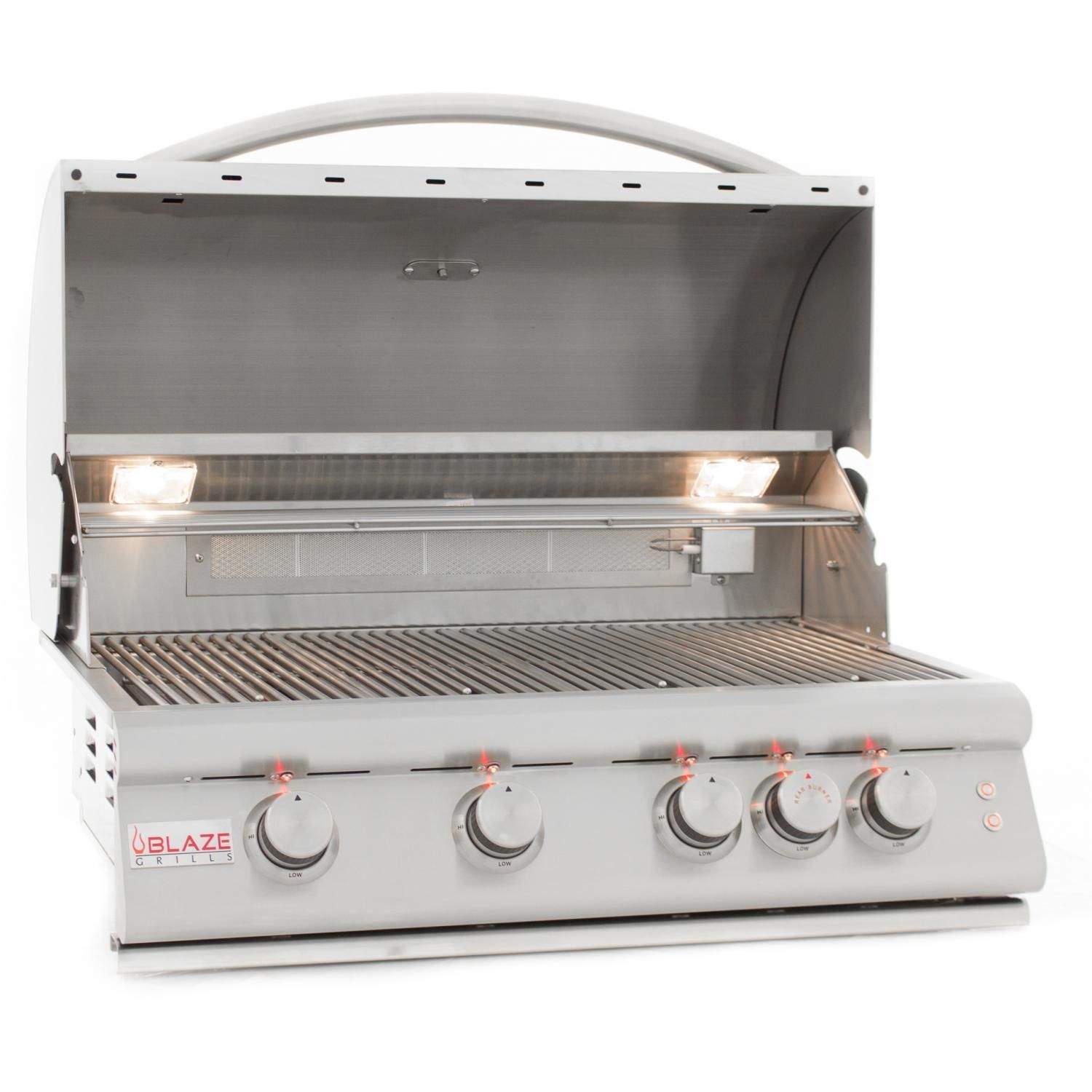 Blaze BLZ-4LTEMG Marine Grade Stainless Steel Built-In Gas Grill with Lights, 32-inch