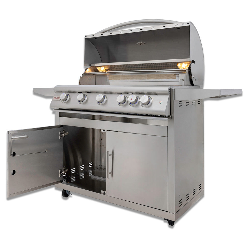 Blaze 40-Inch Gas Grill with Lights on Cart