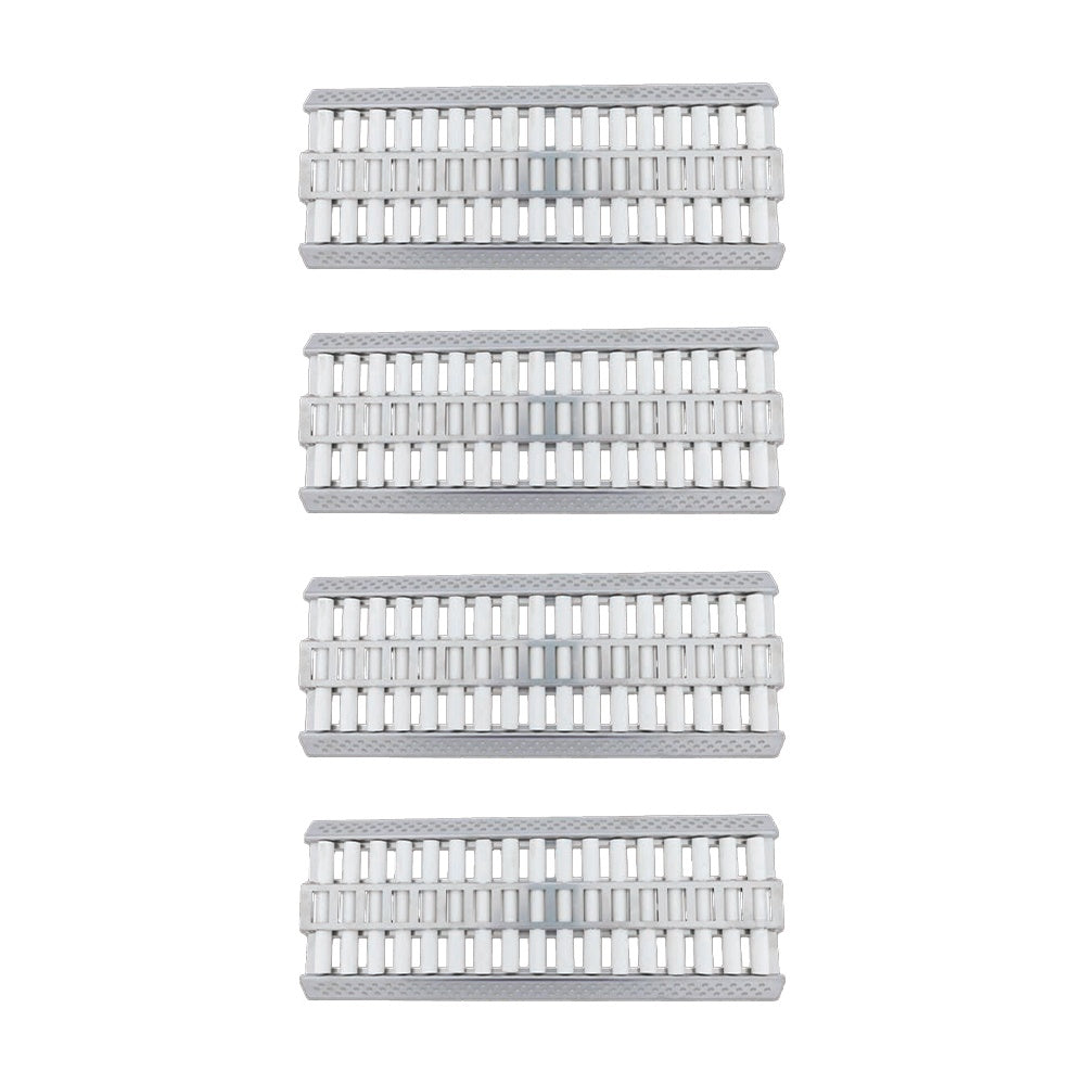Set of four ceramic flame tamers, white ridged bars with grey end panels