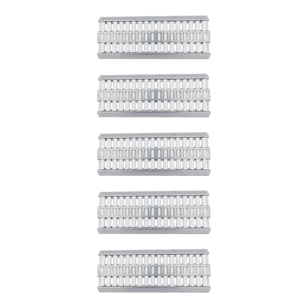 Ceramic flame tamer set of 5, five rectangular white ceramic inserts stacked