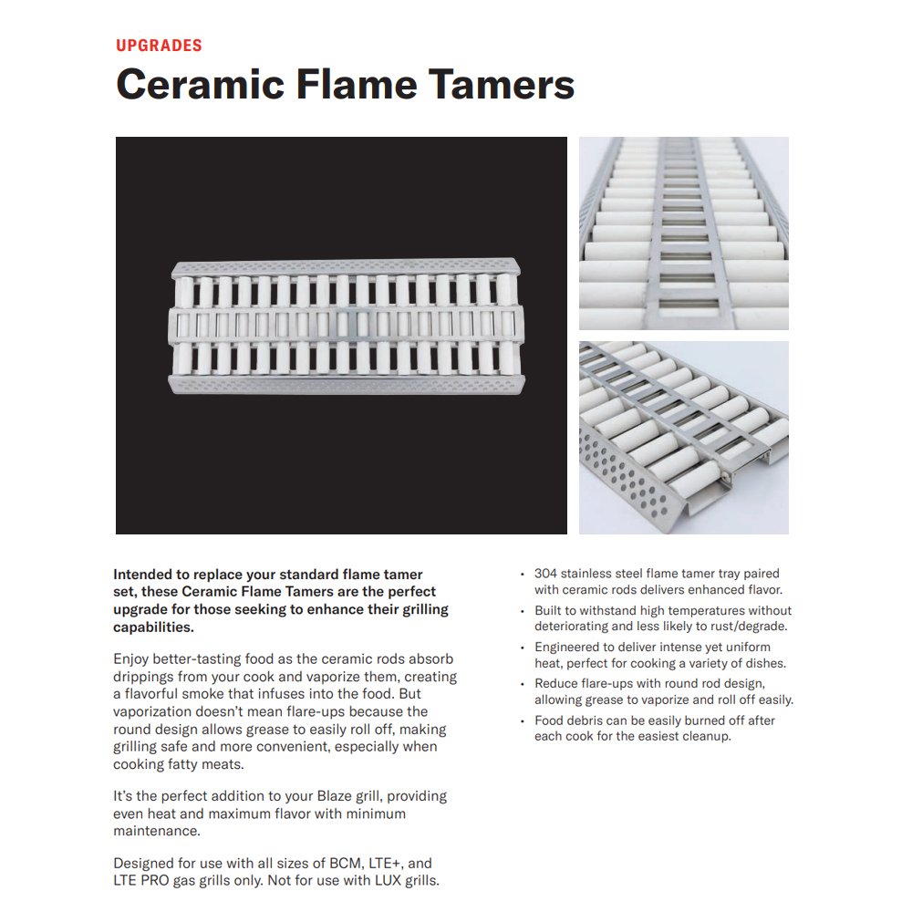 Ceramic flame tamer set of 5, rectangular white ceramic grill inserts with slots
