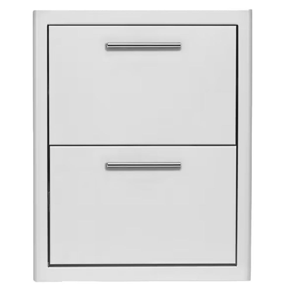 Blaze double drawers with two square compartments and chrome bar pulls