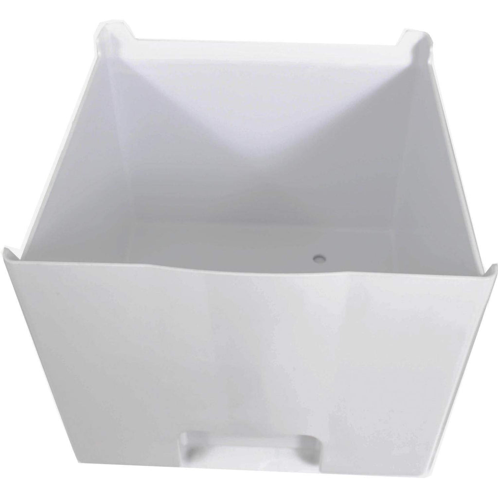 Ice harvest bin, white plastic, with front carry opening
