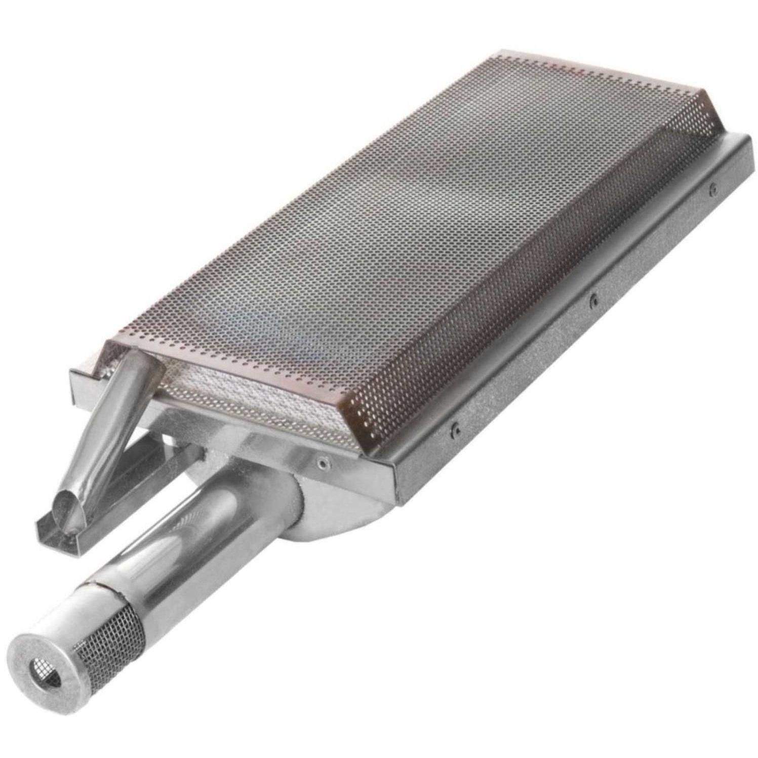 Blaze N infrared burner unit with rectangular mesh panel and cylindrical control stem