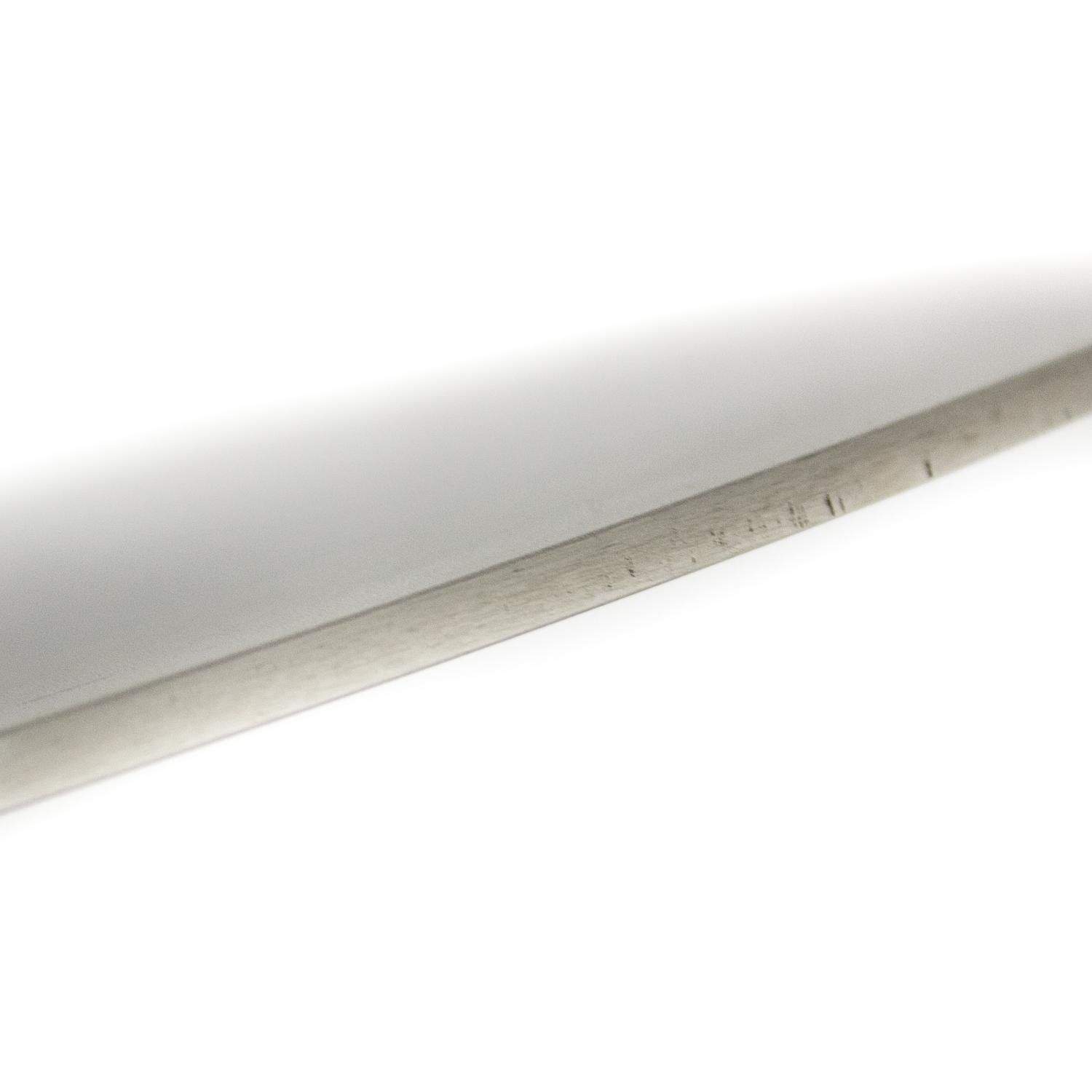 Stainless steel cooking plate edge, brushed metal profile
