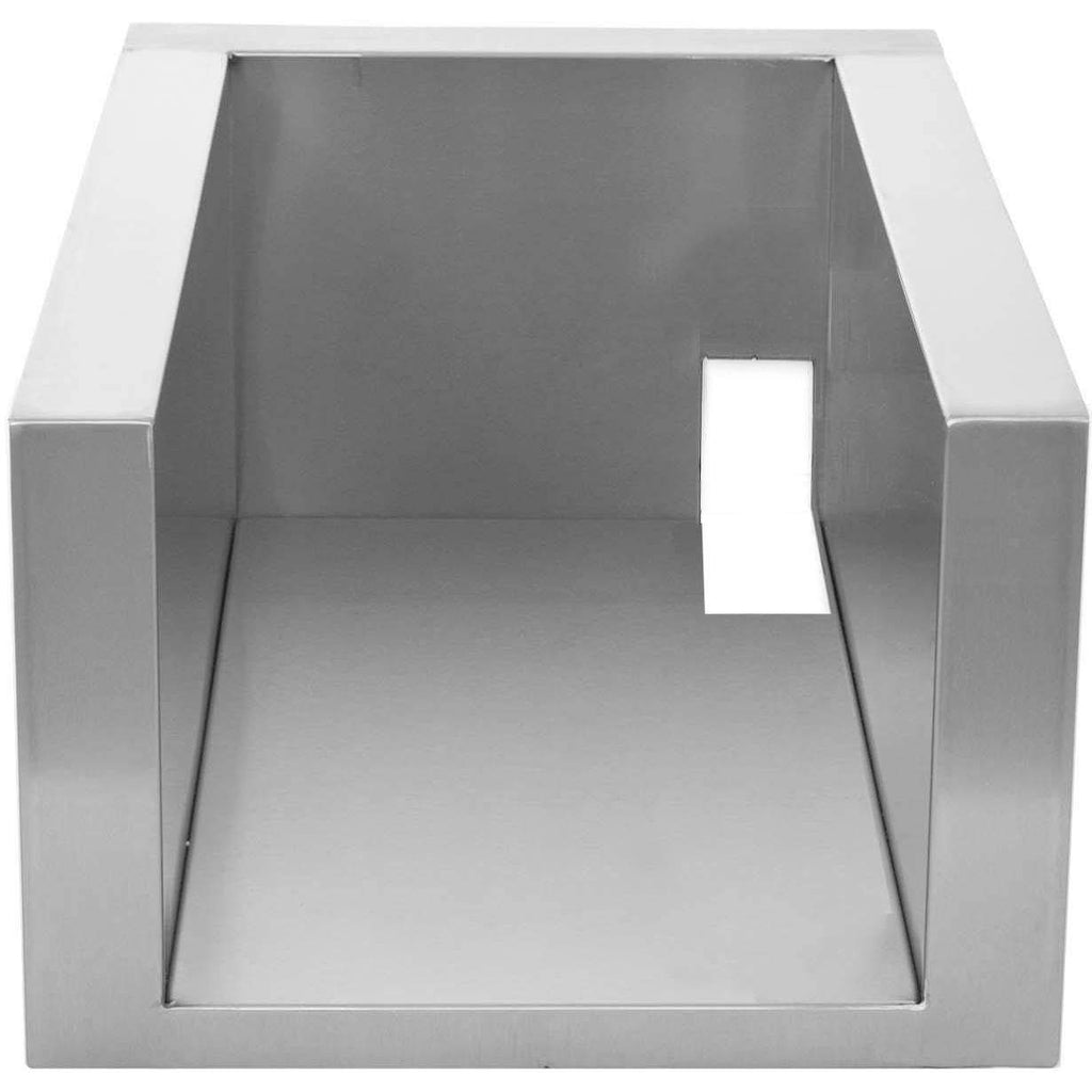 Insulating jacket for power burner, square metal enclosure with open front cavity