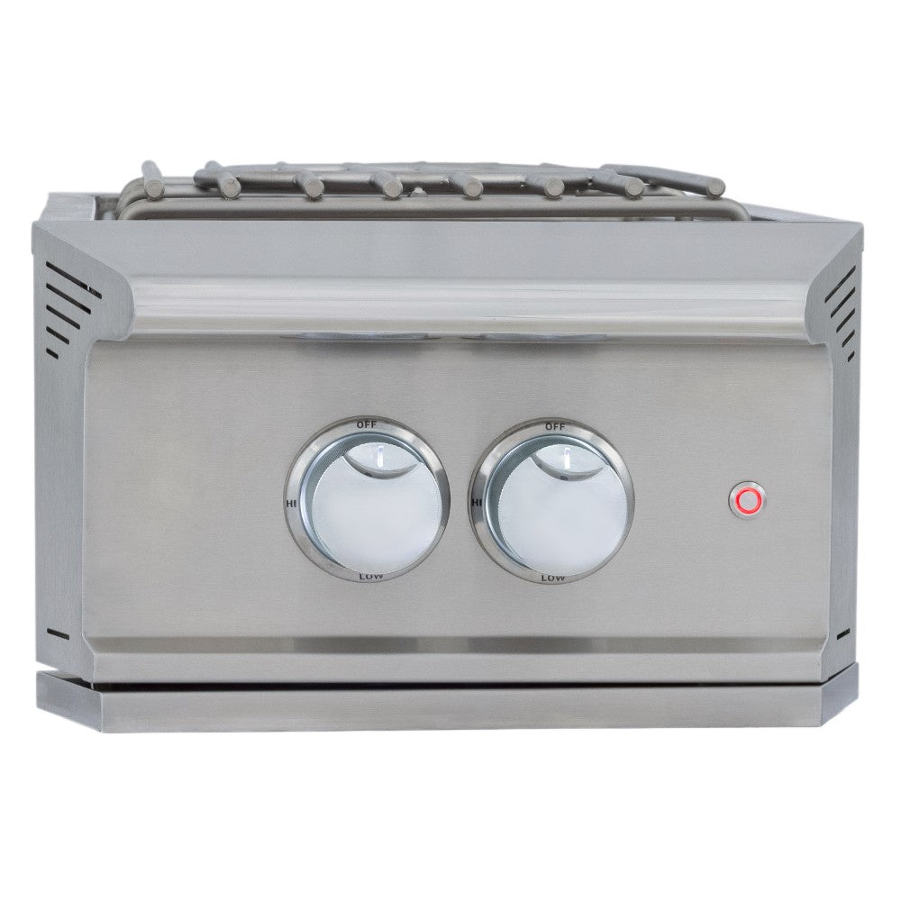 Stainless steel gas grill built-in burner with two control knobs