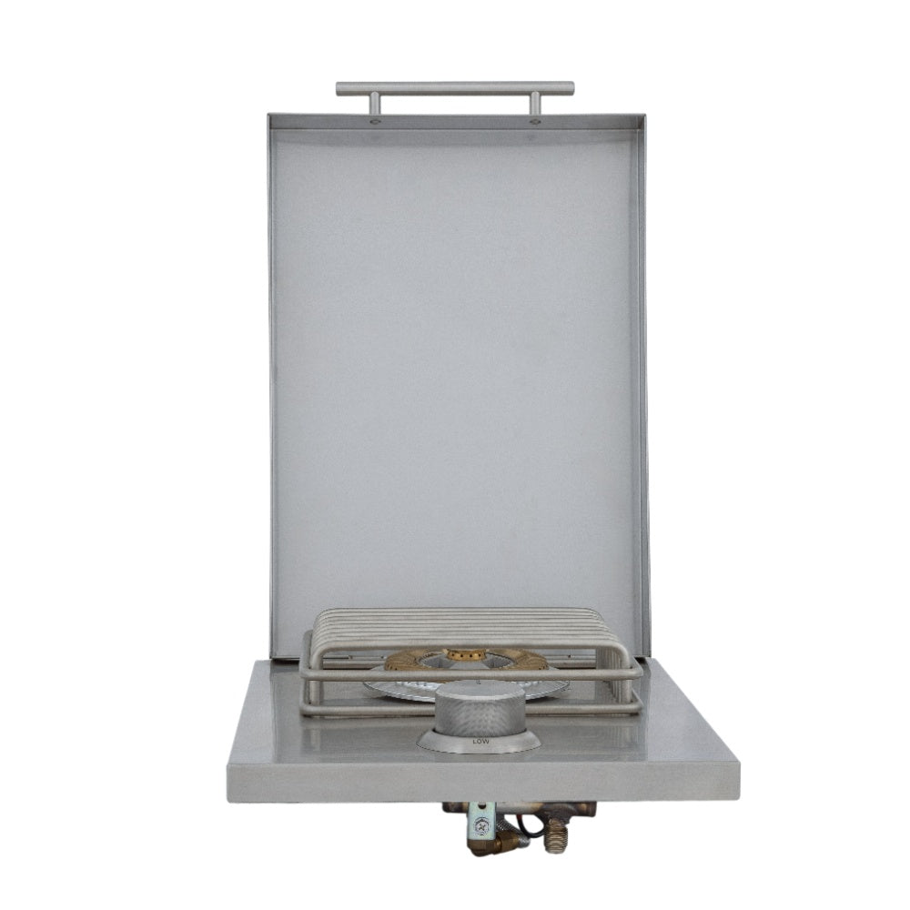 Blaze LTE+ built-in single side burner base with covered burner grate and control knob