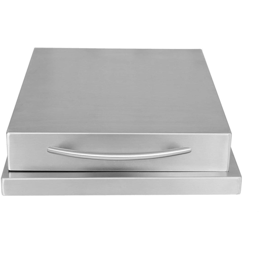 Stainless steel drop-in single burner cover with front handle bar