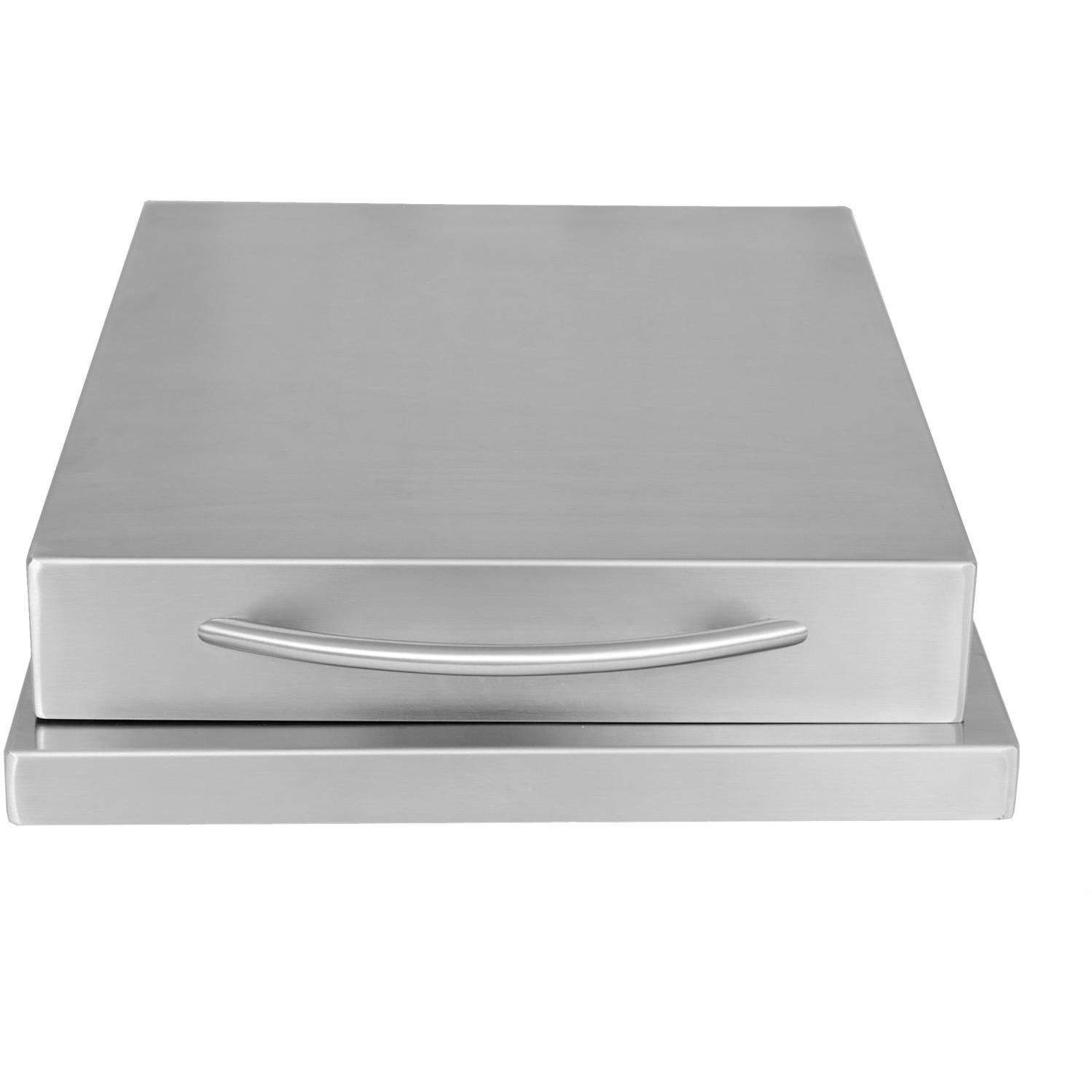 Stainless steel drop-in single burner cover with front handle bar
