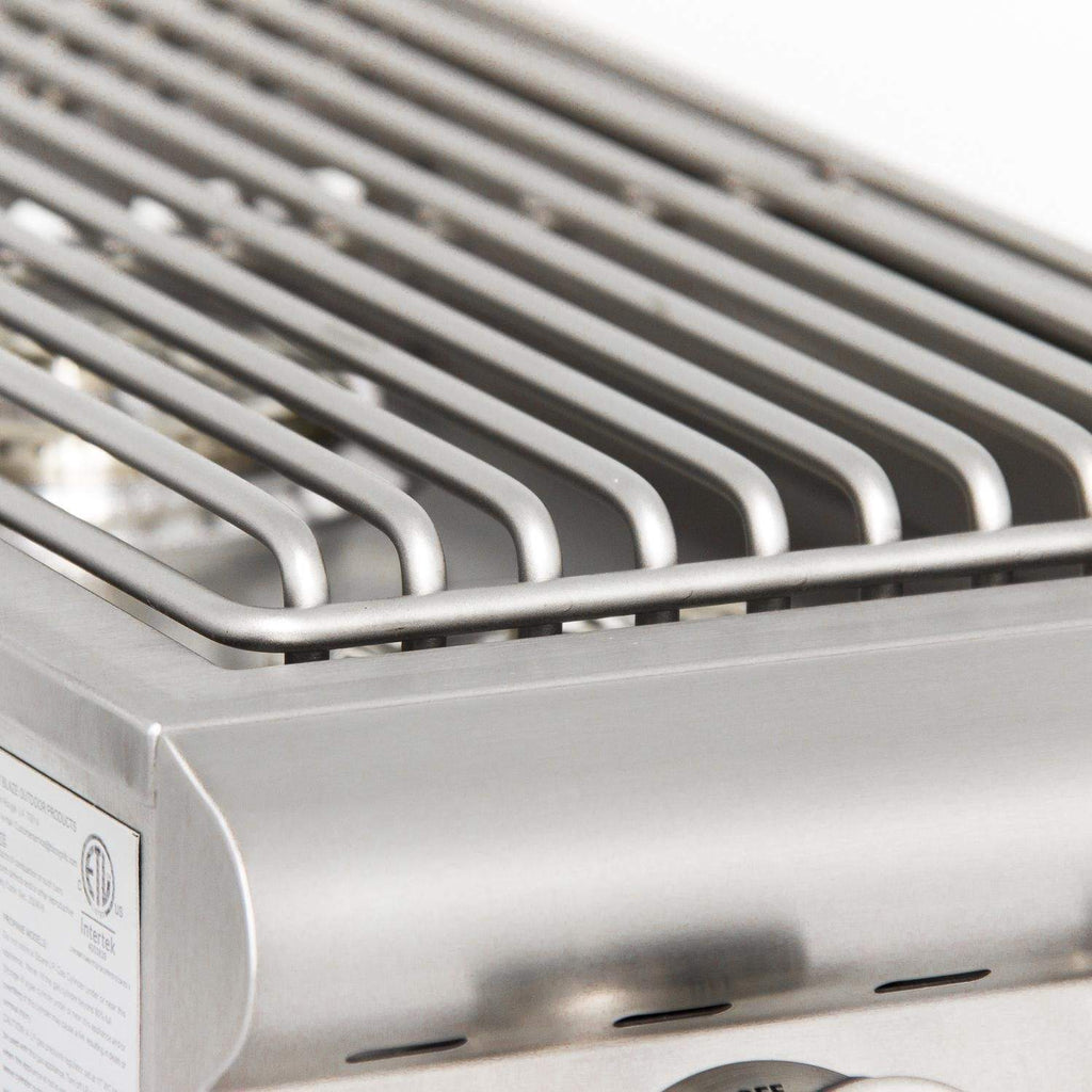 Stainless steel burner grate bars with front vent slots