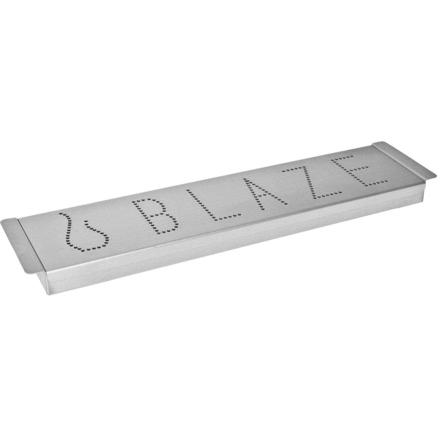 Stainless steel smoker box for gas grill, vented top with raised handle