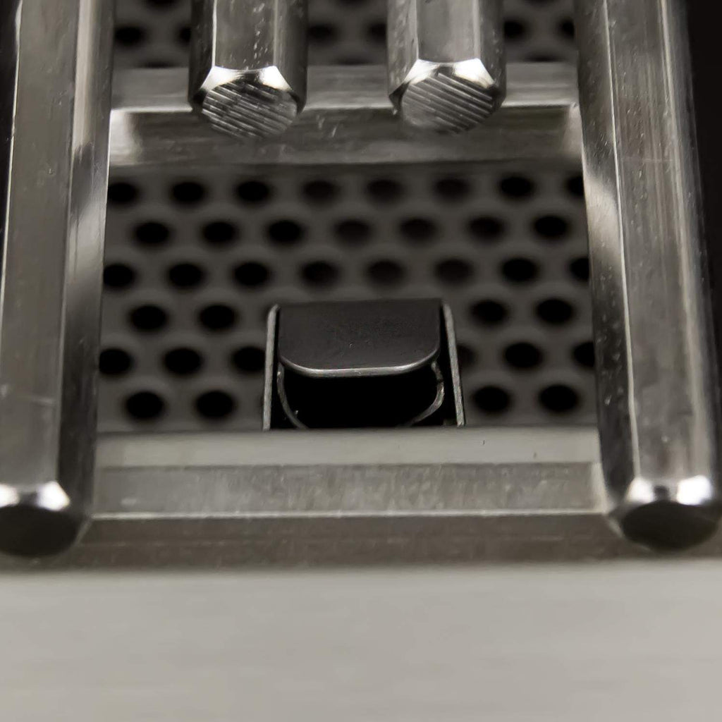 Gas grill burner tray with perforated holes and center burner cover
