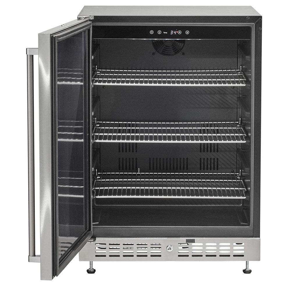 Coyote Stainless Steel 24-Inch Refrigerator, Reversible Hinge