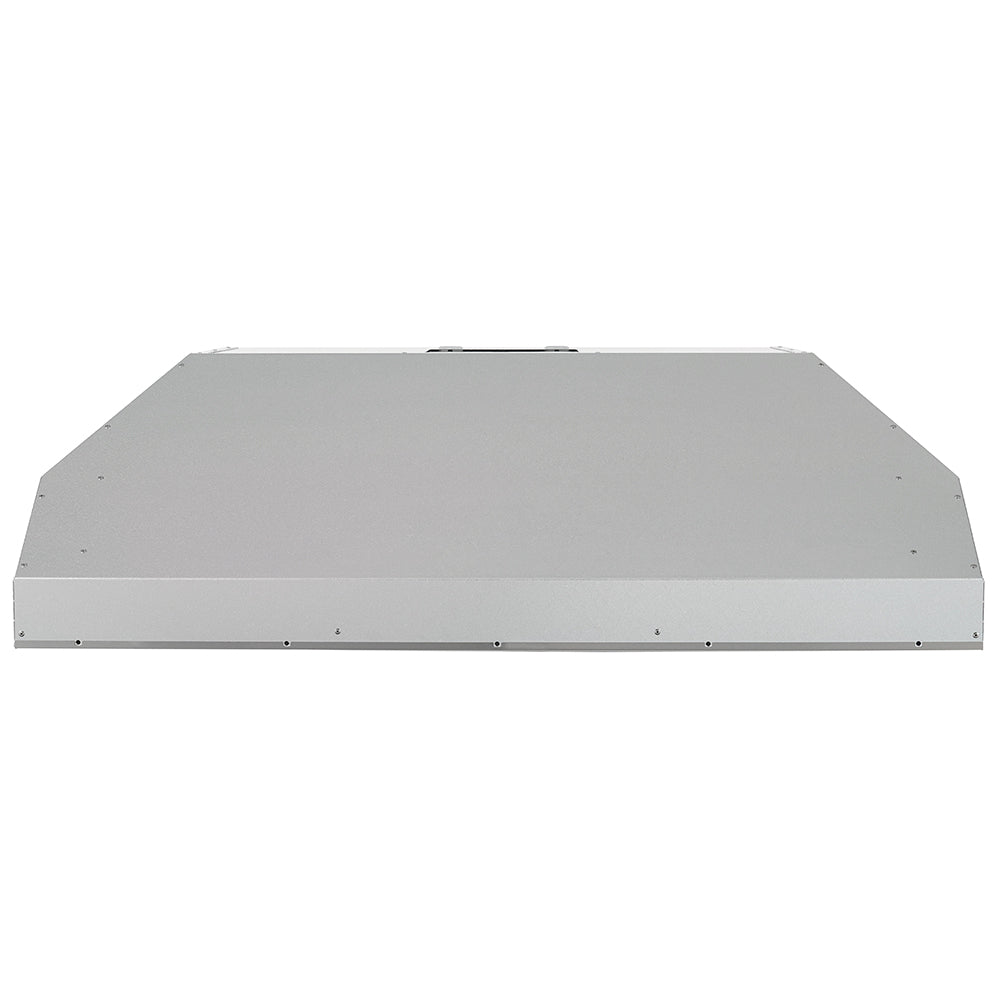 Stainless steel vent hood insert top cover with mounting holes