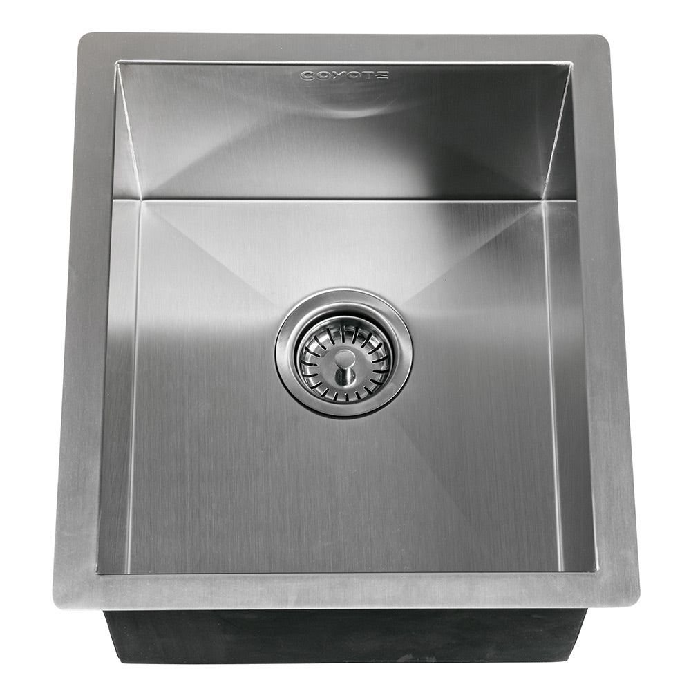 Stainless steel drop-in sink with round drain strainer