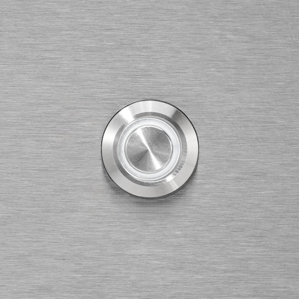 Stainless steel grill temperature gauge face with circular bezel
