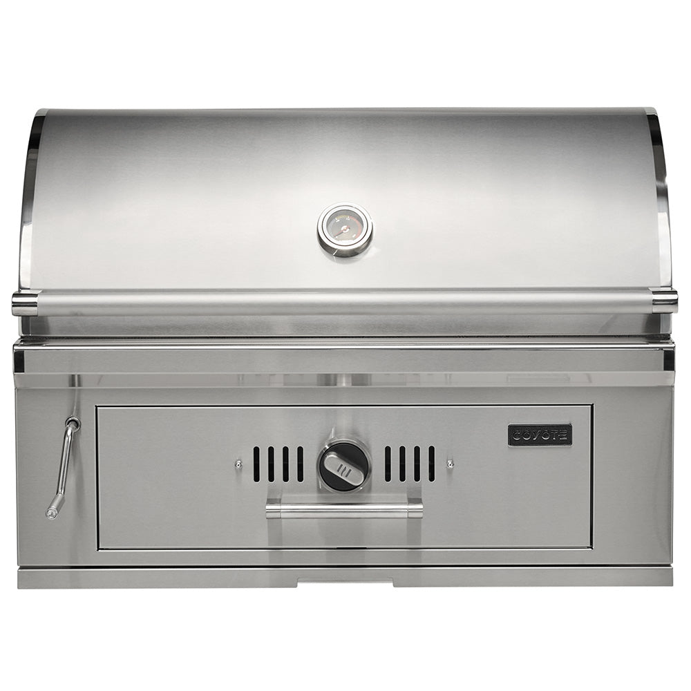 Coyote Stainless Steel Built-In Charcoal Grill, 36-Inch