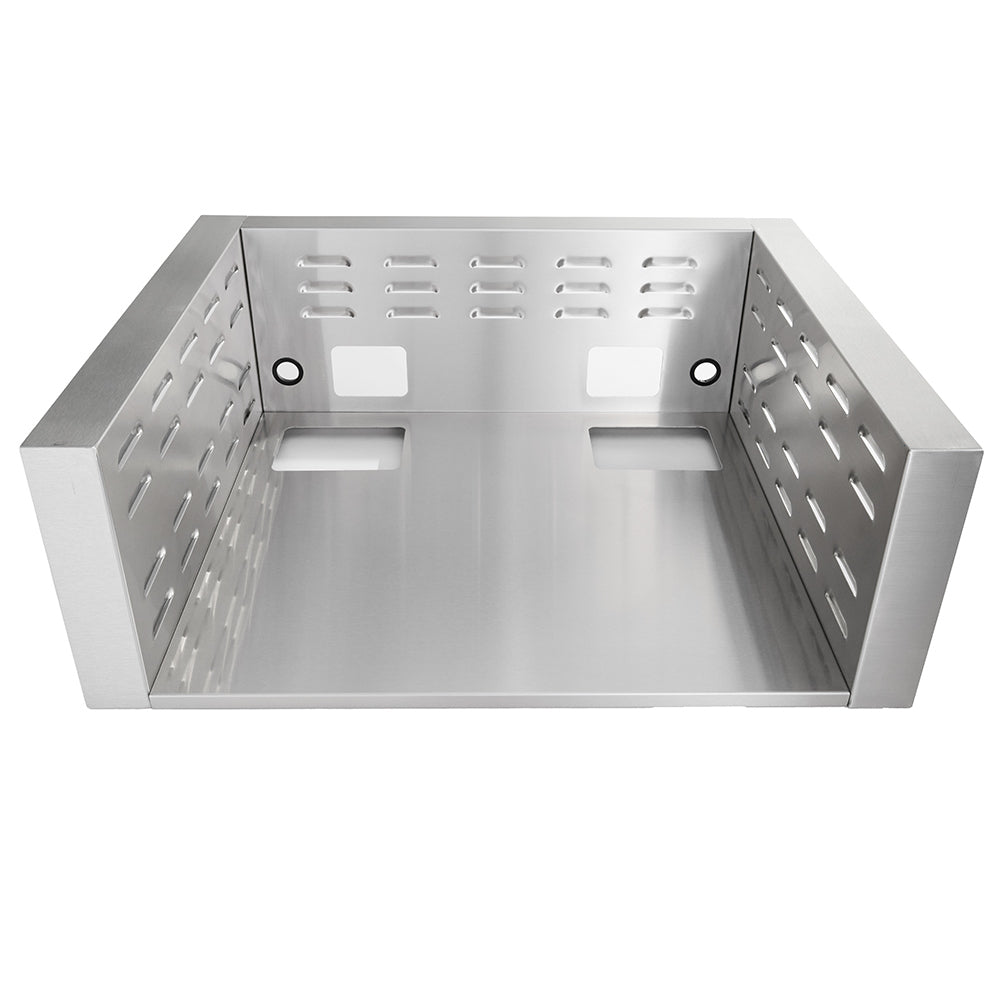 30-inch stainless steel grill insulating jacket with vented panels and side cutouts
