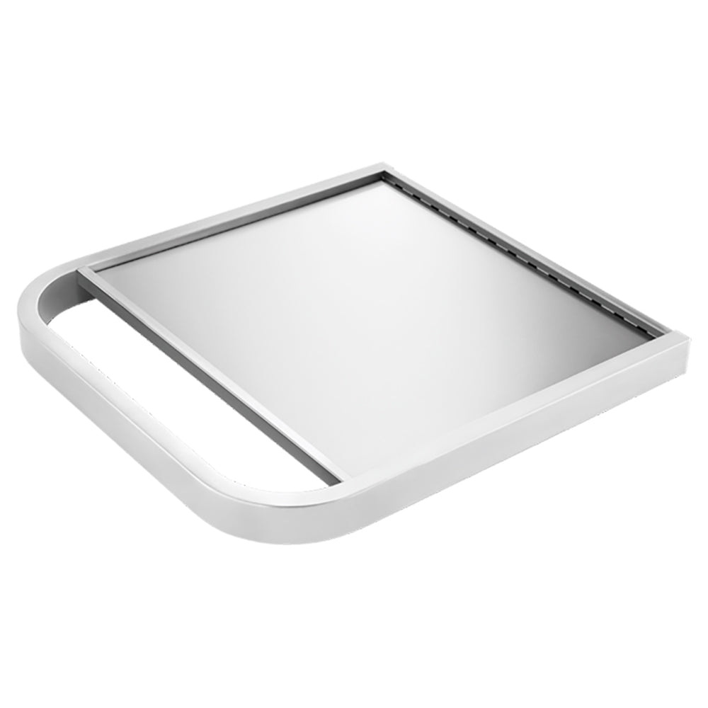 Stainless steel side shelf with smooth rectangular top for CAD grill cart