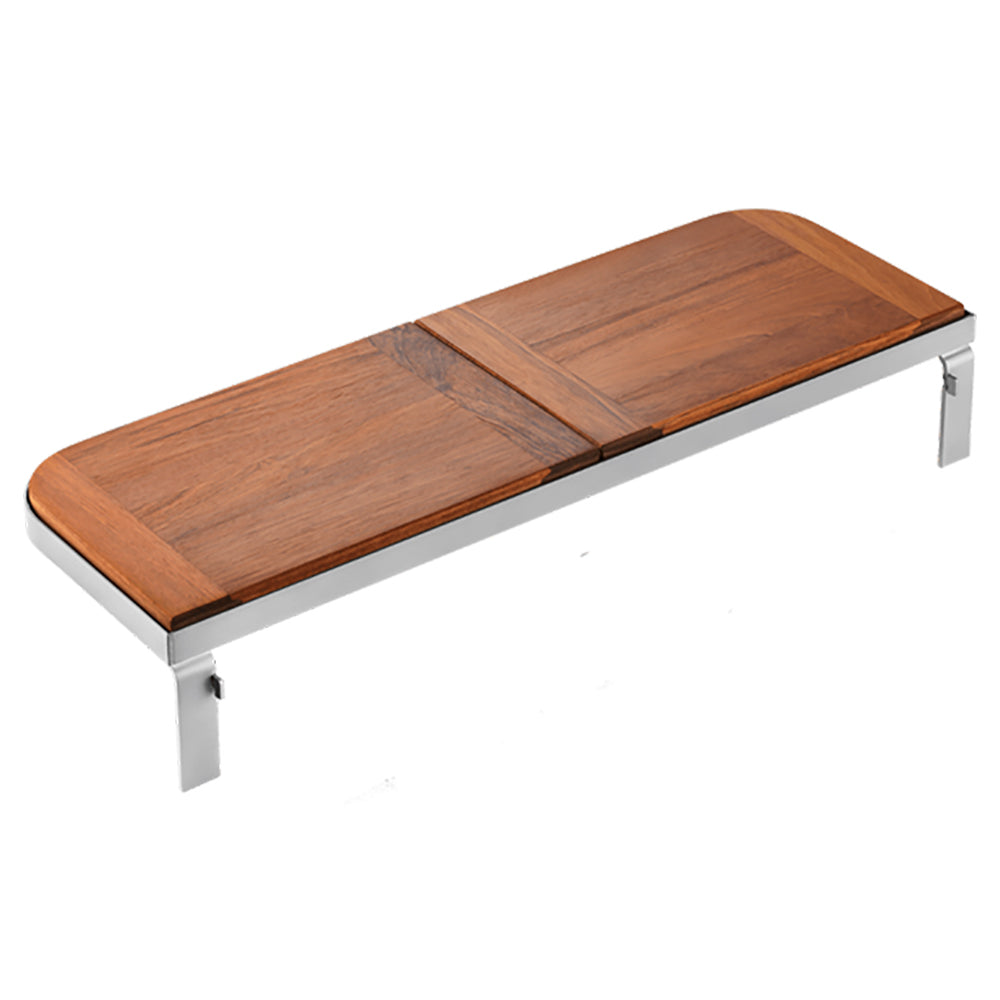 Cherry wood back bar service and prep attachment with hinged board and metal legs