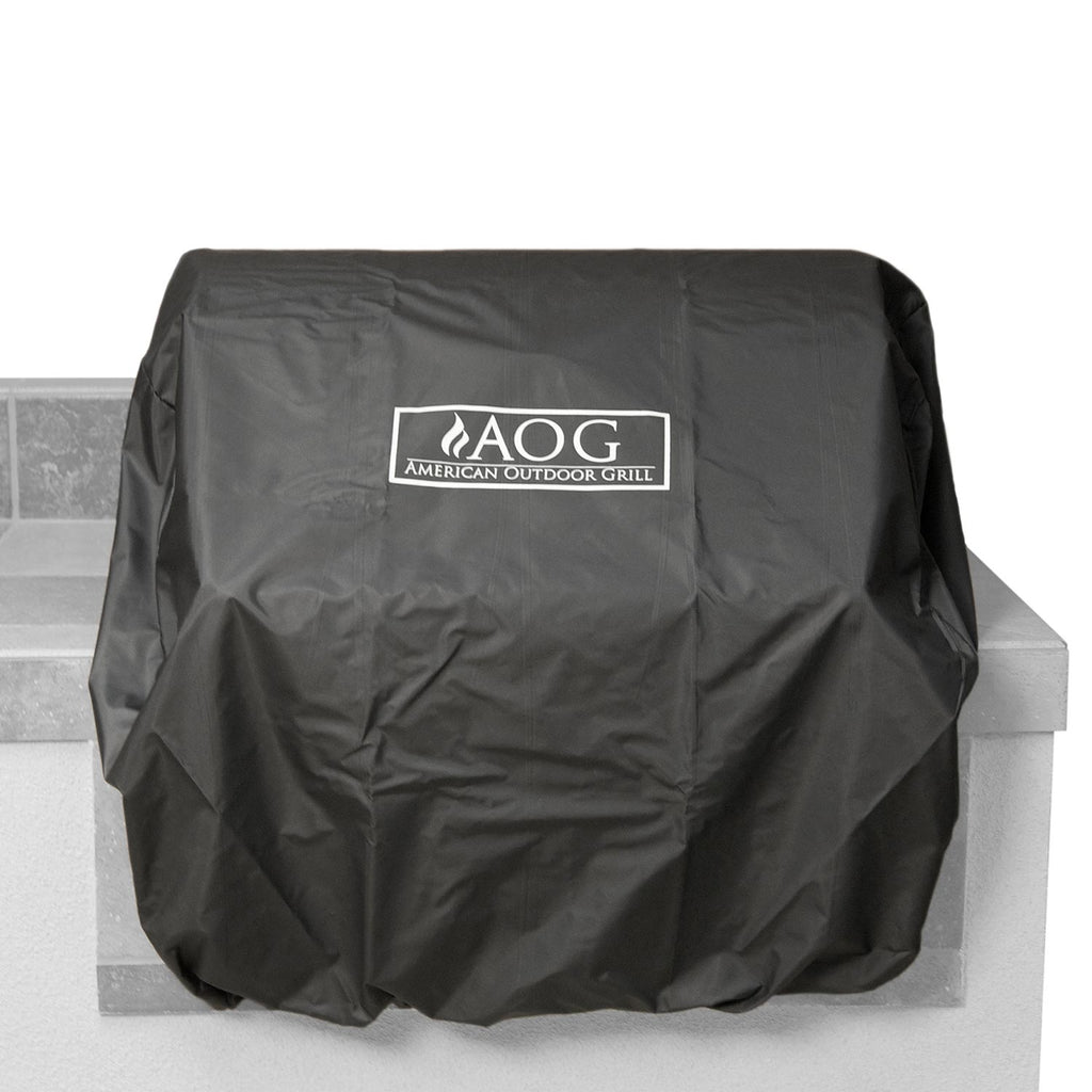 Vinyl built-in grill cover for 36-inch grill, dark gray with AOG logo patch