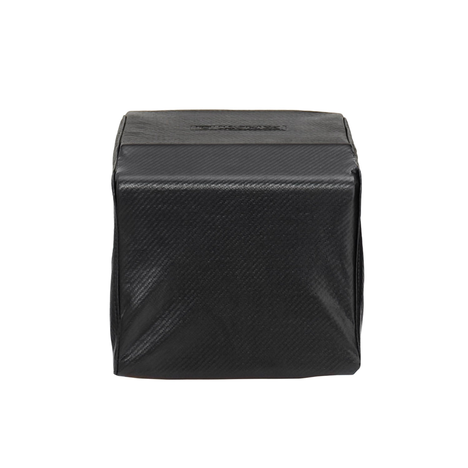 Built-in single side burner cover, black carbon fiber vinyl, textured square design