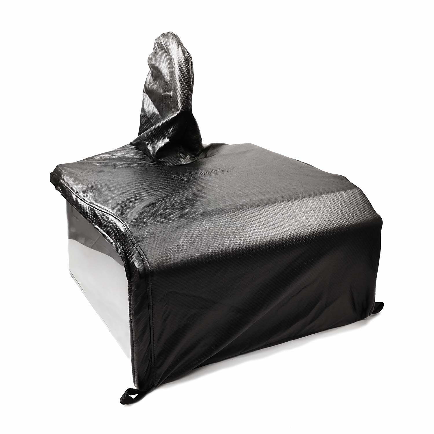 24-inch sink cover with carbon-fiber vinyl texture, hooded top and drawstring