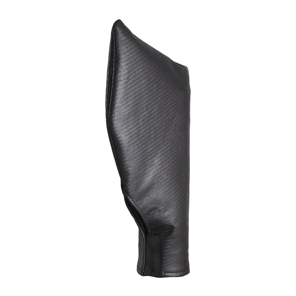 Carbon fiber vinyl kegerator tap head cover, dark gray, tall tapered shape