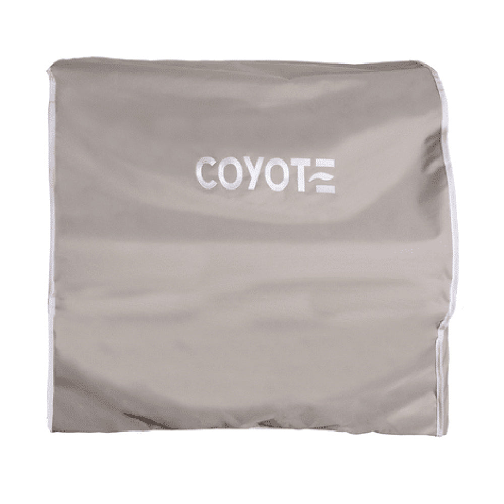 Coyote light gray vinyl grill cover with COYOTE logo