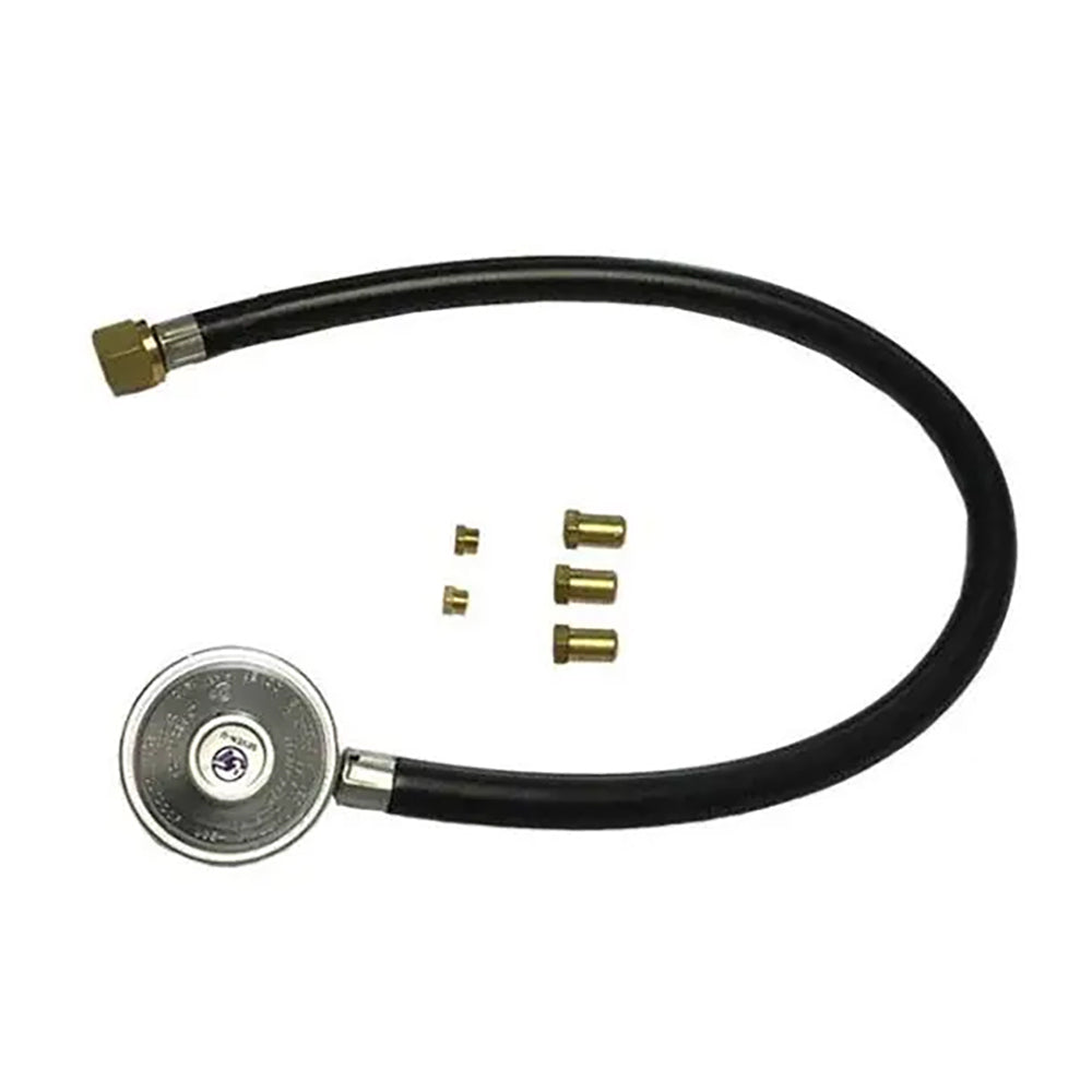 Portable LP to NG grill conversion kit hose with brass fittings and regulator with orifices