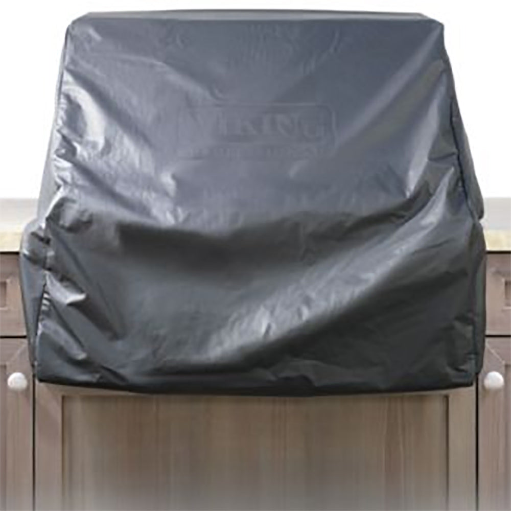 Vinyl grill cover for built-in grill, dark gray, rectangular with fitted top