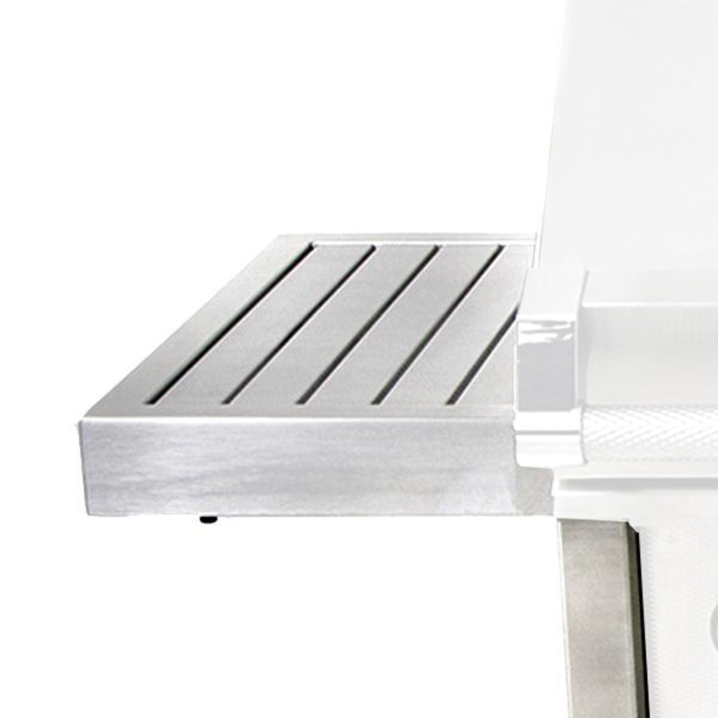 Stainless drawer cart with open top shelf and side rail detail
