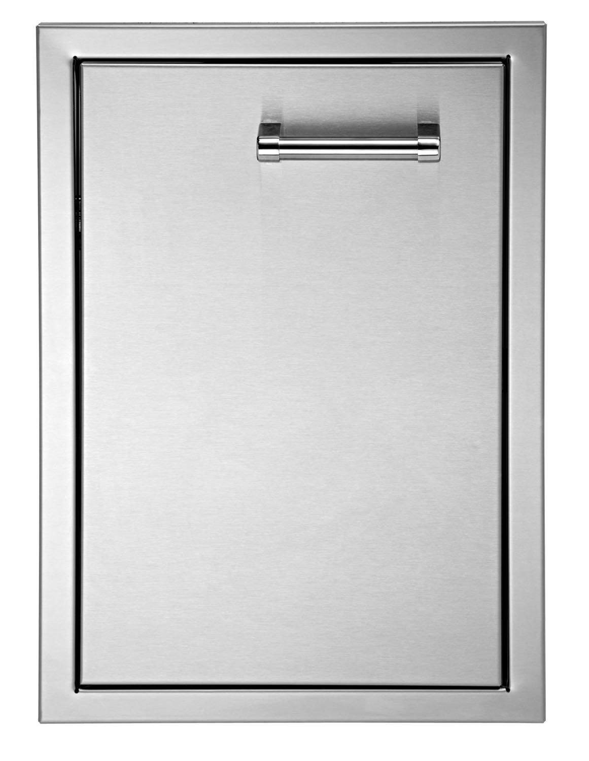 Rectangular metal access door with top-mounted latch handle, single panel