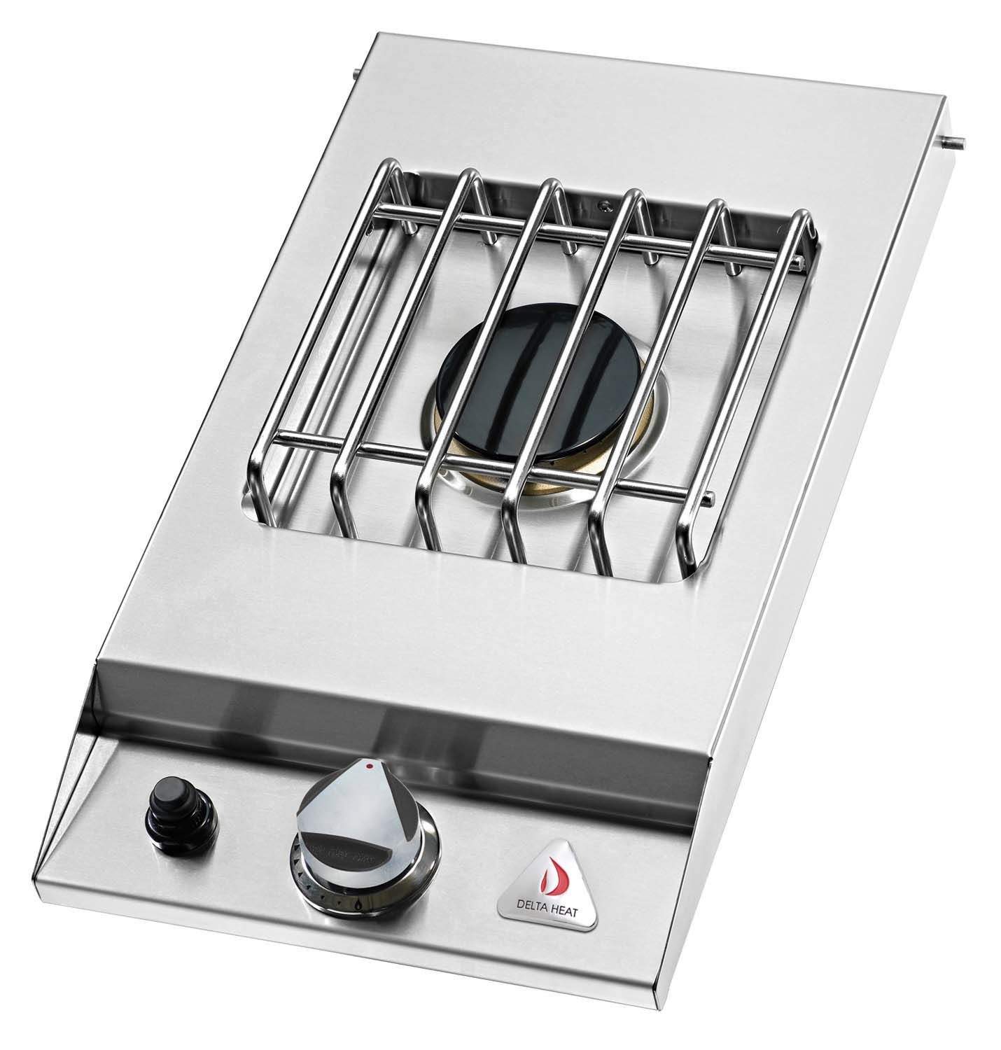 Stainless steel single side burner with grate and control knob