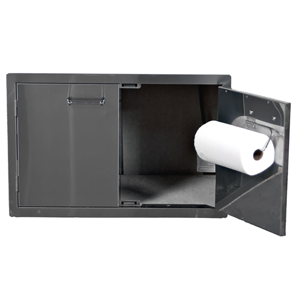 Lion Stainless Steel Double Access Door with Towel Rack, 33x22-Inches