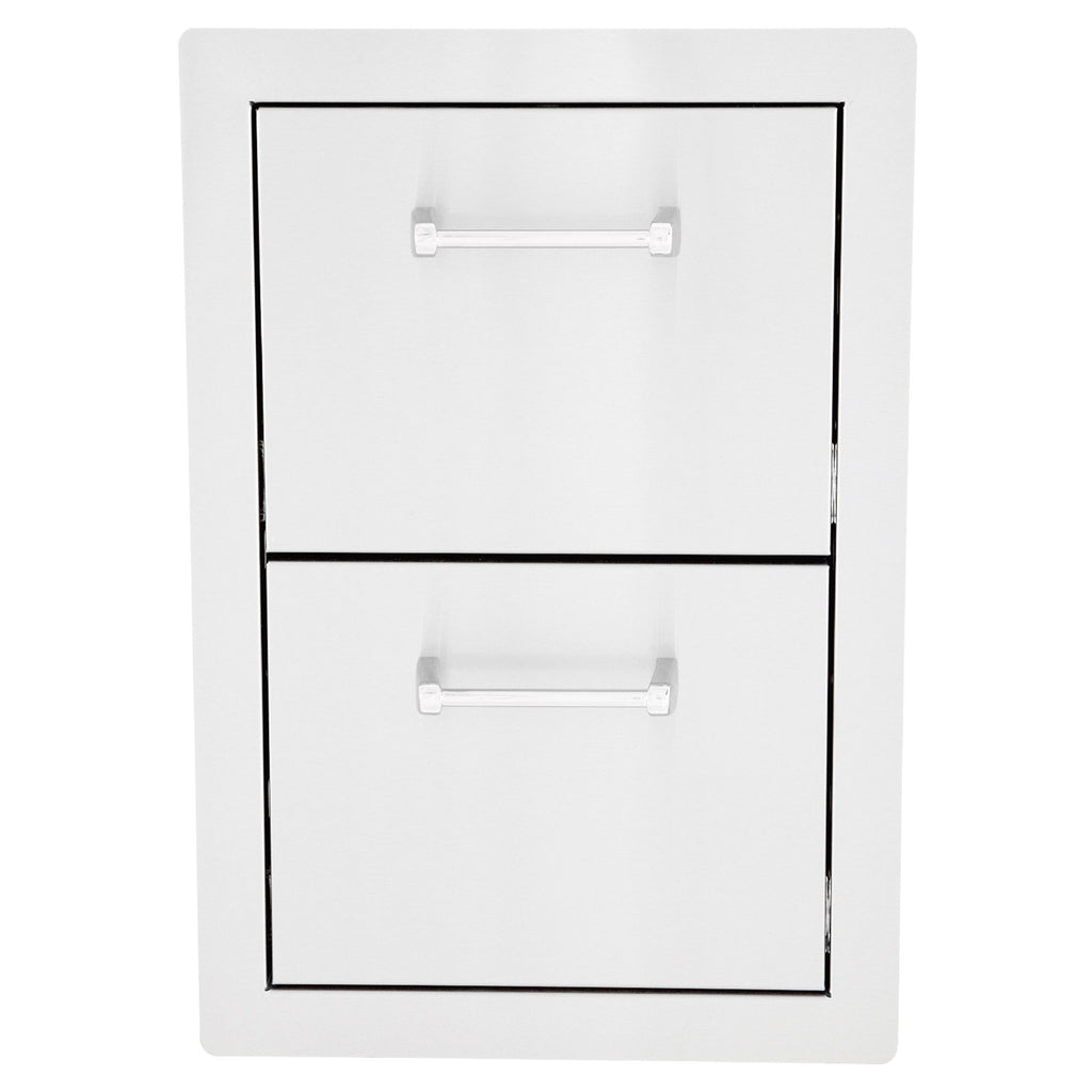 Lion Stainless Steel Double Access Drawer, 22x15-Inches