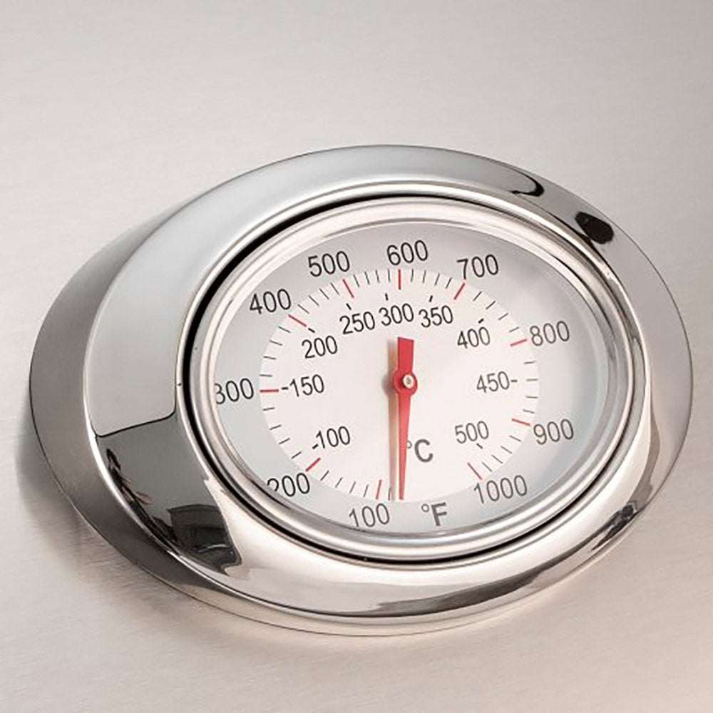 Stainless grill temperature gauge with scales in °C and °F