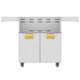 Grill cart with double doors, ventilated grill head, yellow storage bins