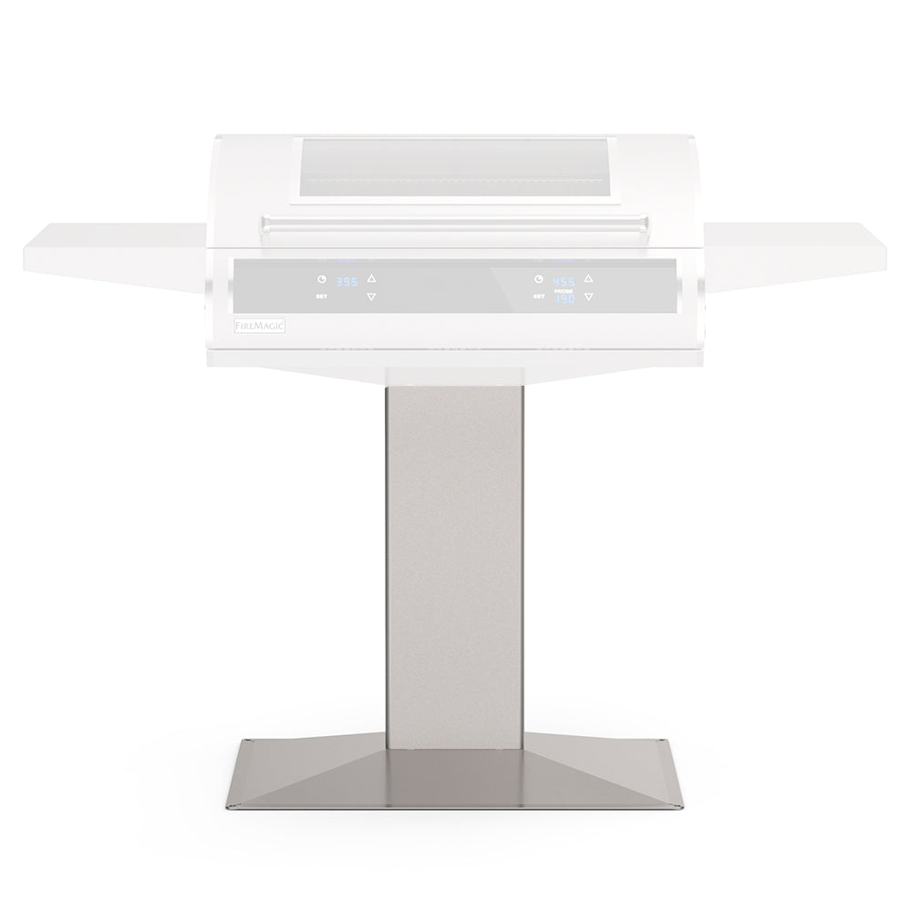 Fire Magic 37-inch patio post mount with vertical post and flat base, gray metal.
