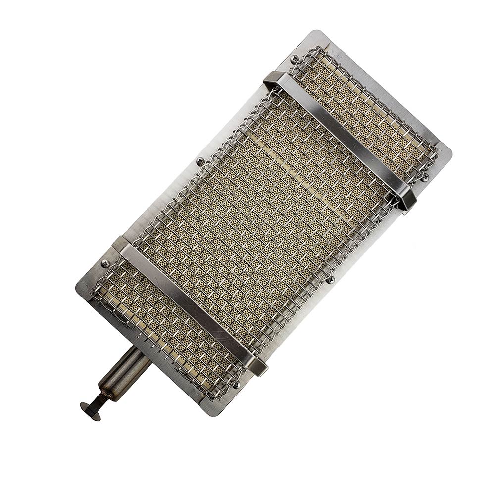 Solaire infrared burner and screen with metal mesh and mounting brackets