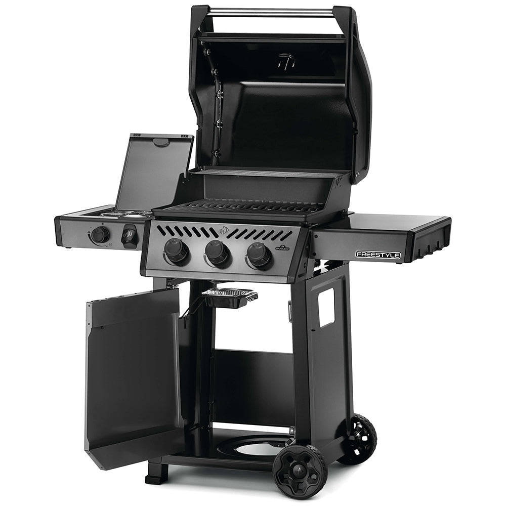 Napoleon Freestyle 365 Gas Grill on Cart with Side Range Burner, Propane