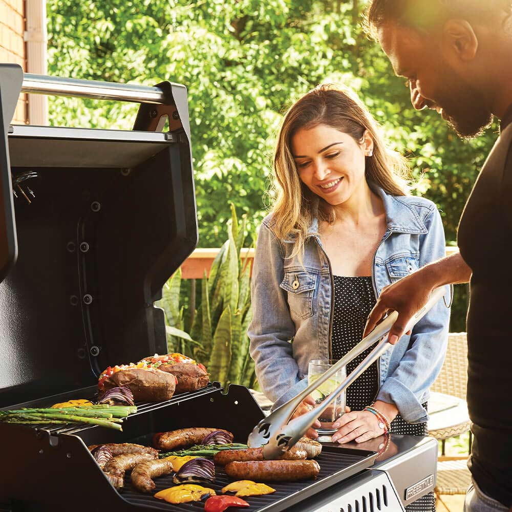 Napoleon Freestyle 365 Gas Grill on Cart with Side Range Burner, Propane
