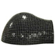 Black mosaic oven dome cover for pizza oven, arched shape with reflective tiles