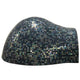 Glass tile pizza oven dome, dark blue mosaic with iridescent tiles