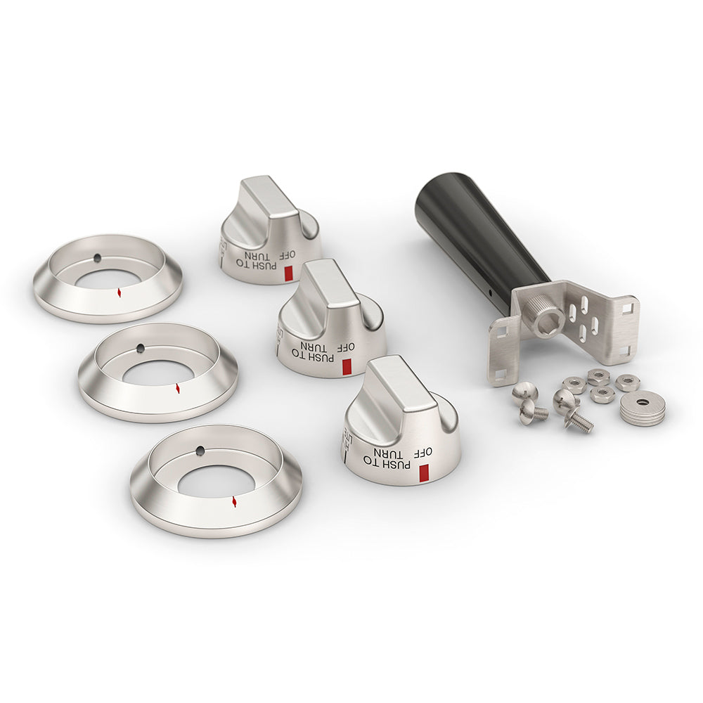 Gas grill side handle/knob kit with metal knobs, bracket, screws and washers