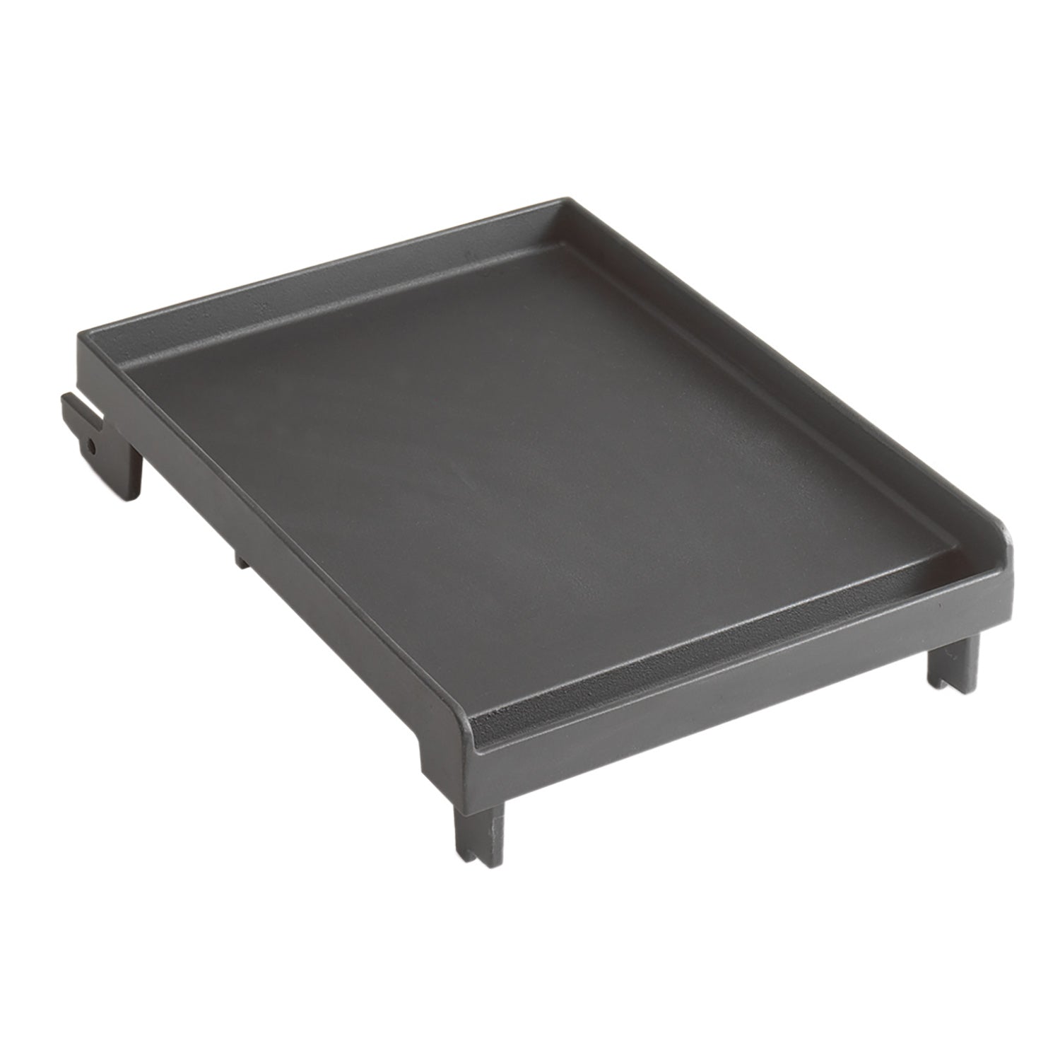 Porcelain cast iron griddle pan with short side walls, dark gray